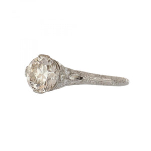Art Deco 1.53 Carat Old European-cut Diamond Engagement Ring