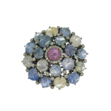 Load image into Gallery viewer, Multicolor &quot;Pebble&quot; Sapphire Cocktail Ring with Diamonds
