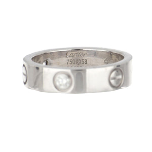 Cartier 18K White Gold Love Ring with Diamonds