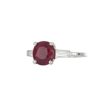 Load image into Gallery viewer, Estate Platinum Round Ruby Ring with Diamonds
