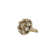 Load image into Gallery viewer, Victorian Revival 1940s 14K Yellow Gold Diamond Cluster Ring

