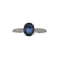 Load image into Gallery viewer, Estate Tiffany &amp; Co. Platinum Oval Sapphire and Diamond Ring
