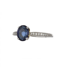 Load image into Gallery viewer, Estate Tiffany &amp; Co. Platinum Oval Sapphire and Diamond Ring
