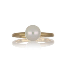 Load image into Gallery viewer, Stackable 14K Gold High Polish Pearl Ring

