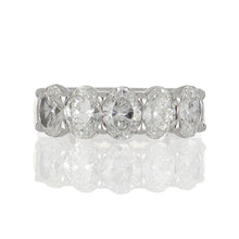 Load image into Gallery viewer, Platinum Five-Stone Oval Diamond Buttercup Half Eternity Band
