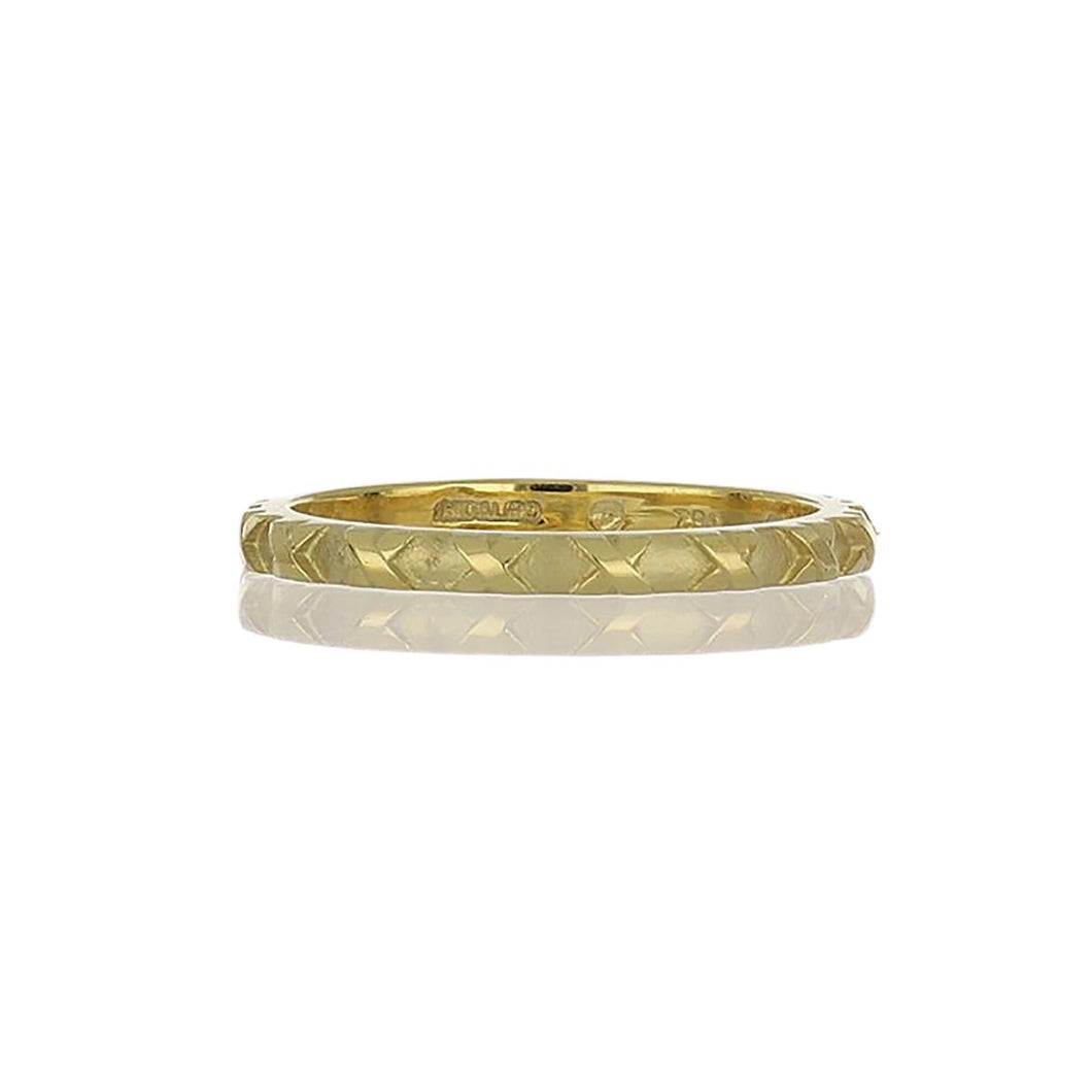 Hidalgo 18K Gold Band with X Pattern