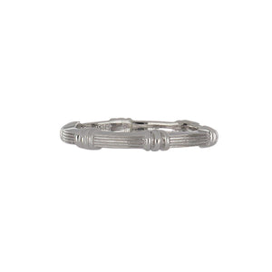 Hidalgo 18K White Gold Gored Band with Stations