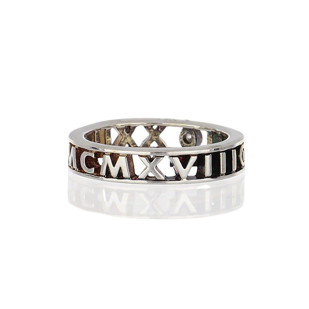 Hidalgo Sterling Silver Roman Numeral Band with Diamonds