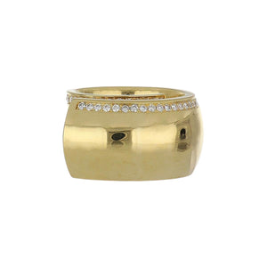 Italian 18K Gold Swirl Ring with Diamond Accents