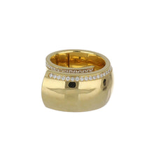Load image into Gallery viewer, Italian 18K Gold Swirl Ring with Diamond Accents
