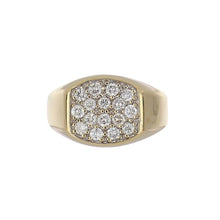 Load image into Gallery viewer, Vintage 1980s 14K Gold Diamond Plaque Ring
