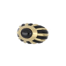 Load image into Gallery viewer, Retro French 18K Gold Enamel and Garnet Dome Ring
