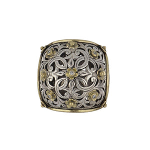 Estate Konstantino Sterling Silver and 18K Gold Ring