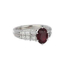 Load image into Gallery viewer, Vintage 14K White Gold Ruby and Diamond Ring
