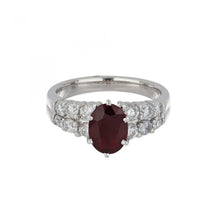 Load image into Gallery viewer, Vintage 14K White Gold Ruby and Diamond Ring
