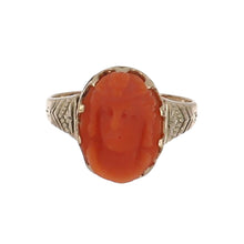 Load image into Gallery viewer, Late Victorian 14K Gold Coral Cameo Ring
