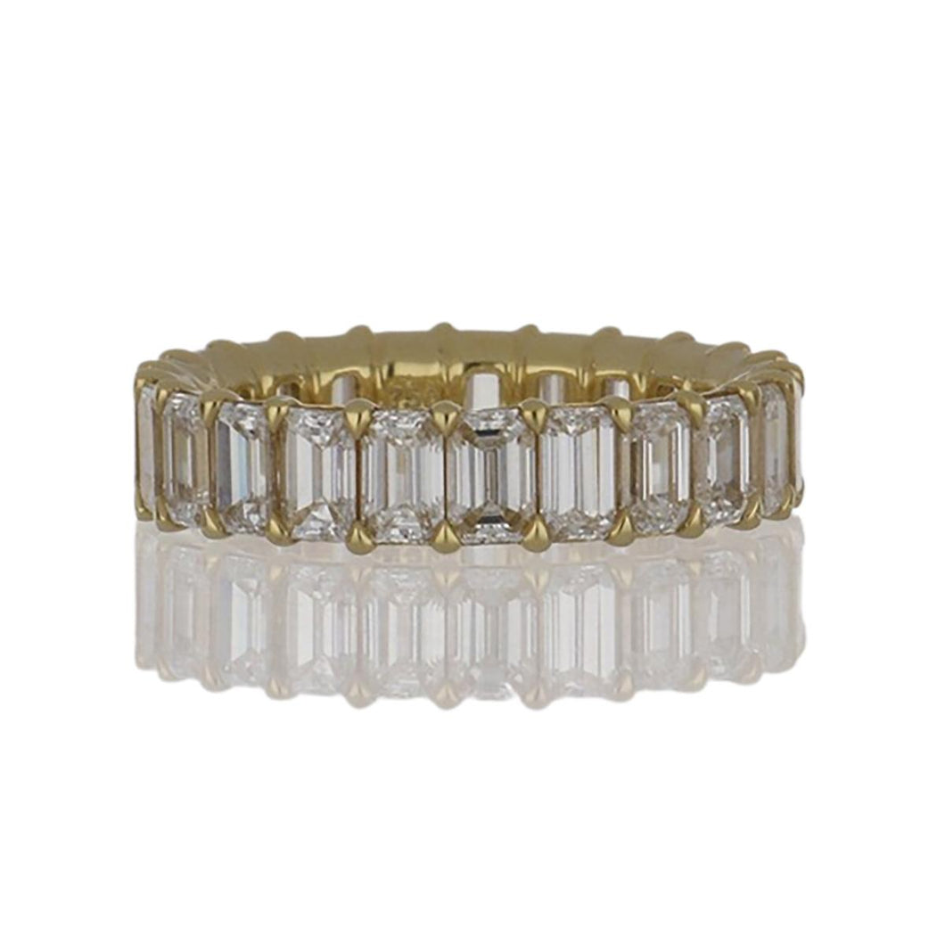 18K Gold Emerald-Cut Diamond Eternity Band