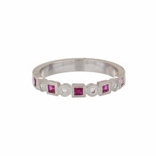 Load image into Gallery viewer, 14K White Gold Ruby and Diamond Band
