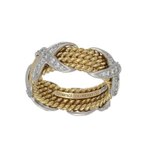 Load image into Gallery viewer, Estate Tiffany &amp; Co. Schlumberger Platinum and 18K Gold &quot;X&quot; Ring
