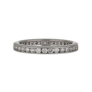 Estate 14K White Gold Channel-set Diamond Eternity Band