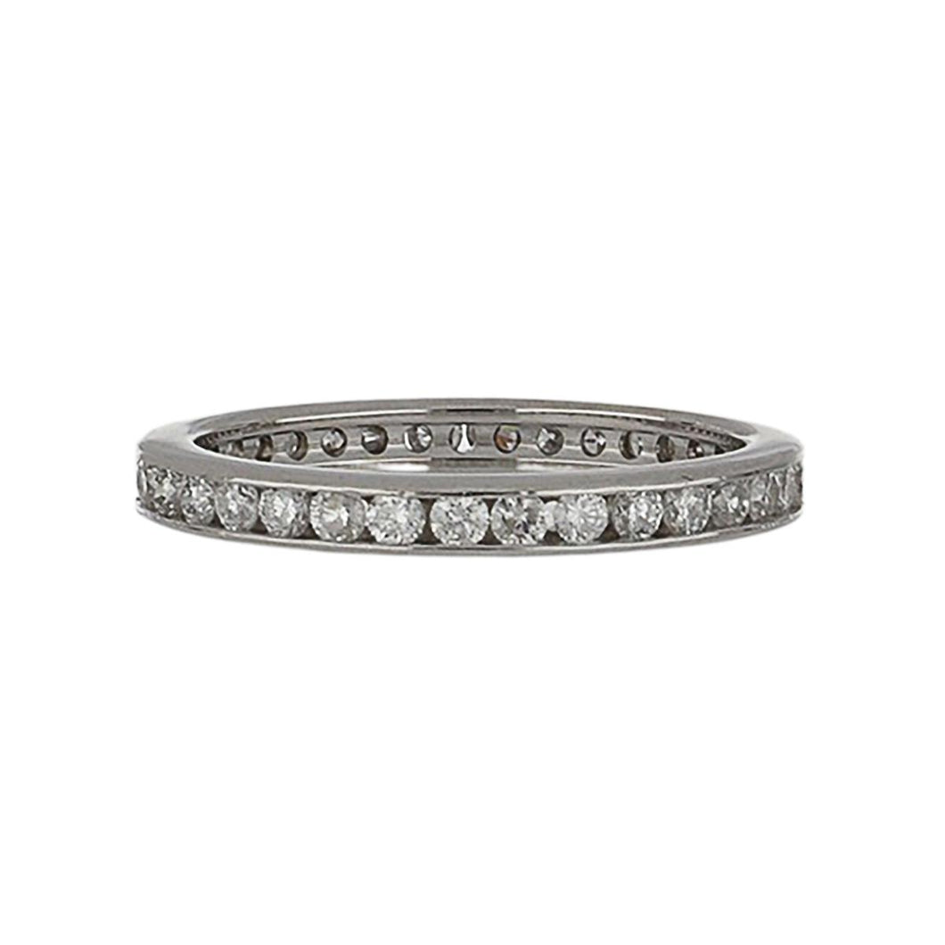 Estate 14K White Gold Channel-set Diamond Eternity Band