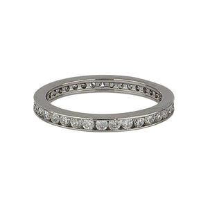 Estate 14K White Gold Channel-set Diamond Eternity Band
