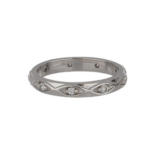 Bespoke 14K White Gold Band with Diamonds