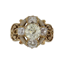 Load image into Gallery viewer, Art Nouveau 18K Yellow Gold Diamond Cluster Ring
