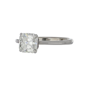 Estate Tiffany & Co. Platinum Cut-Corned Square Diamond Engagement Ring