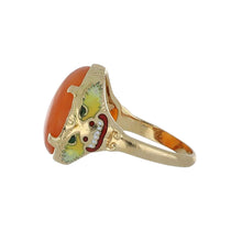 Load image into Gallery viewer, Arts &amp; Crafts 14K Gold Carnelian Ring with Enamel
