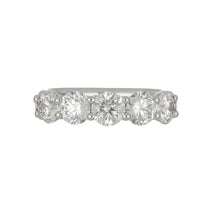 Load image into Gallery viewer, Platinum Five-Stone Round Diamond Buttercup Half Eternity Band
