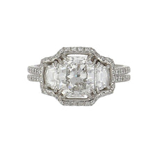 Load image into Gallery viewer, Estate Platinum Radiant-Cut Diamond Engagement Ring
