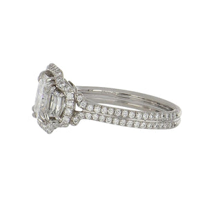 Estate Platinum Radiant-Cut Diamond Engagement Ring