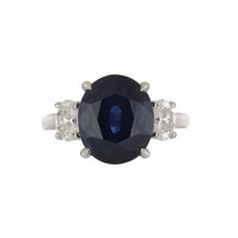 Load image into Gallery viewer, Estate  18K White Gold Sapphire &amp; Diamond Ring
