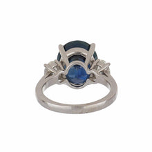 Load image into Gallery viewer, Estate  18K White Gold Sapphire &amp; Diamond Ring
