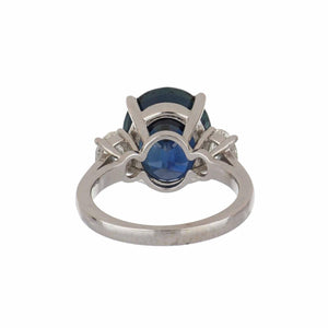 Estate  18K White Gold Sapphire & Diamond Ring