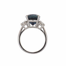 Load image into Gallery viewer, Estate  18K White Gold Sapphire &amp; Diamond Ring
