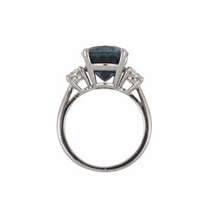 Estate  18K White Gold Sapphire & Diamond Ring