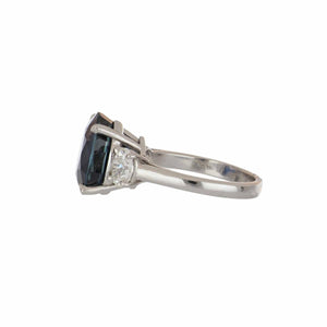 Estate  18K White Gold Sapphire & Diamond Ring