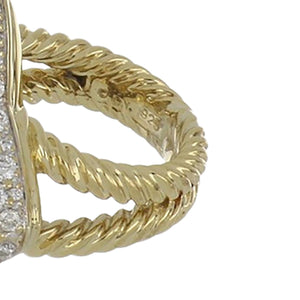 Estate David Yurman 18K Gold Quatrefoil Diamond Ring