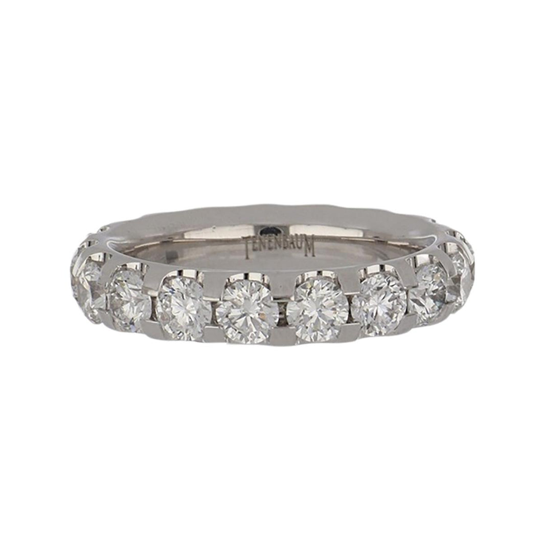 Platinum Micro U-Prong Diamond Eternity Band