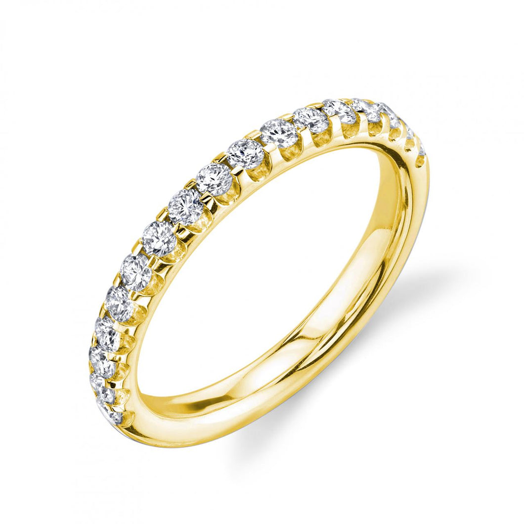 18K Gold Micro U Prong Diamond Half Band