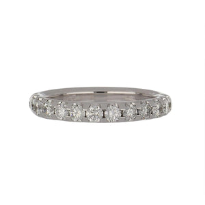 Platinum U Prong Round Diamond Half Band