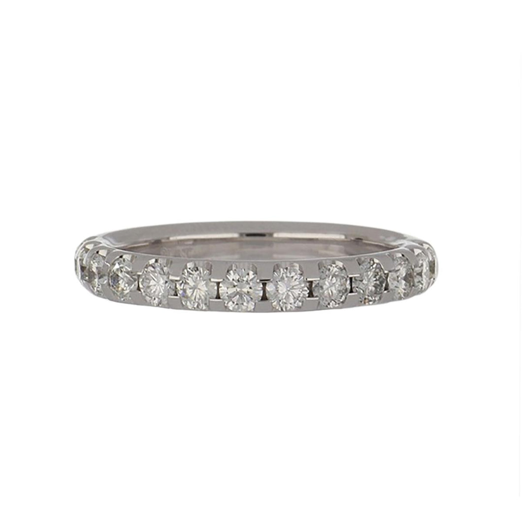 Platinum U Prong Round Diamond Half Band