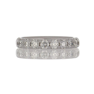 Platinum U Prong Round Diamond Half Band