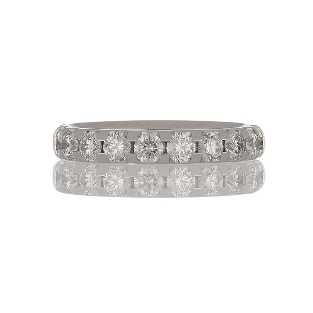 Platinum U Prong Round Diamond Half Band
