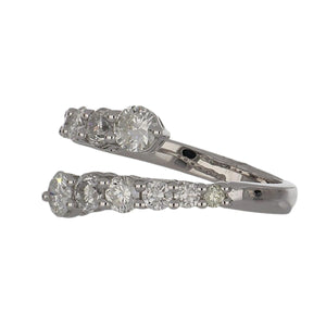 18K White Gold Diamond Bypass Ring