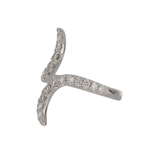 18K White Gold Diamond Swirl Wrap Ring