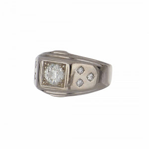 Retro 1940s White Gold Diamond Ring