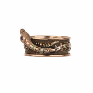 Important Victorian 14K Tri-Color Gold Snake Ring